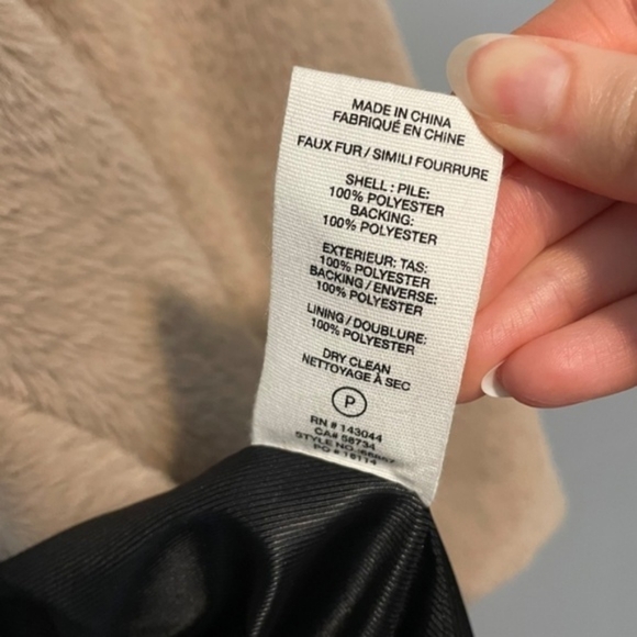 New Avec Les Filles Faux Fur Knee Length Taupe Coat XS - Picture 7 of 7